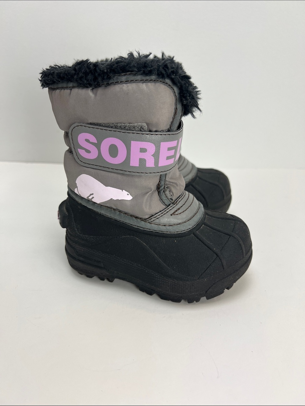 Sorel Snow Commander Winter Boots Toddler Girls 6 Waterproof Warm Snow Gray